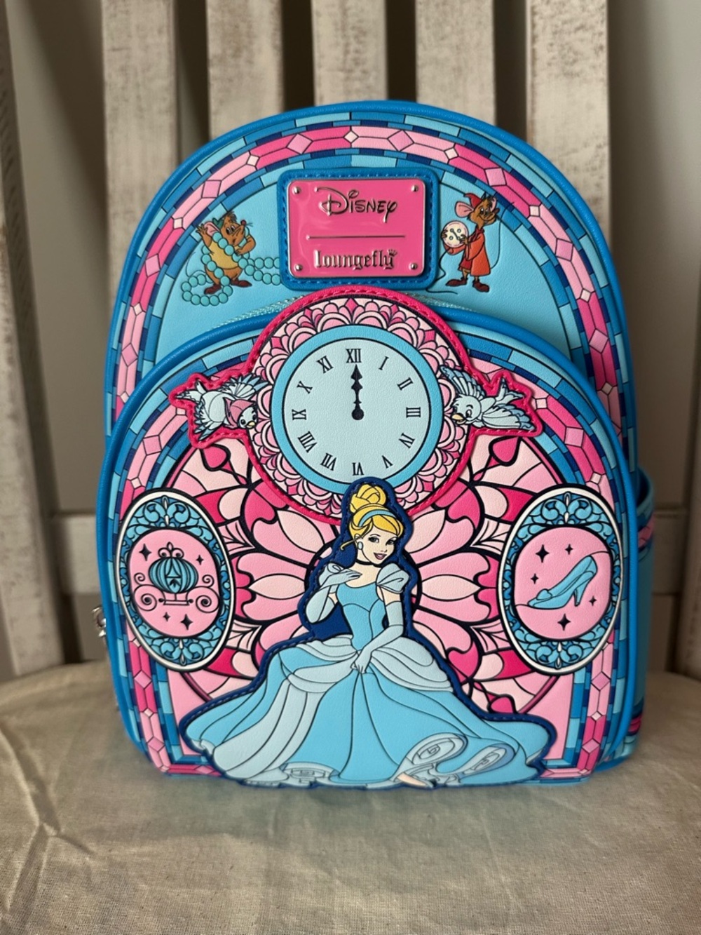 Loungefly Disney Cinderella Stained Glass Portrait Mini Backpack-a BL exclusive!